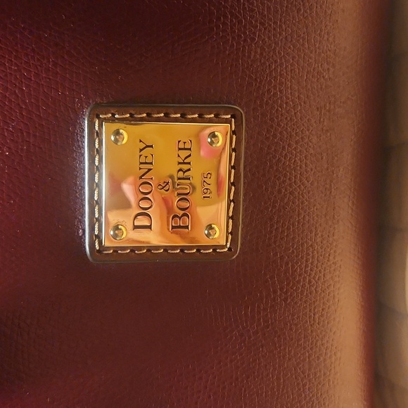 Dooney & Bourke Burgundy Leather Tote Bag - Picture 2 of 12